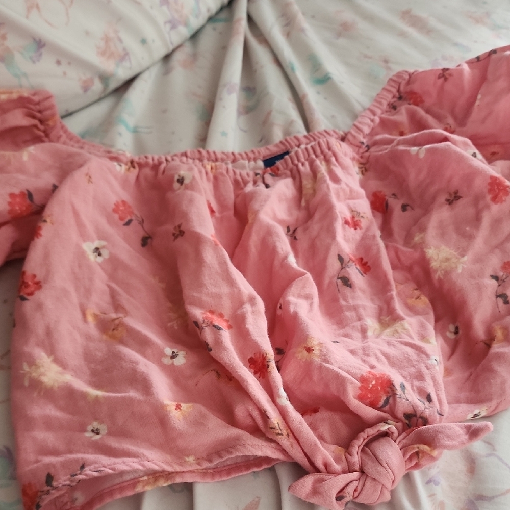 Pink Floral Off-Shoulder Top